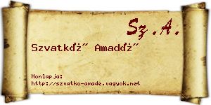 Szvatkó Amadé névjegykártya